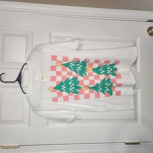 Kids White T-Shirt with Green Trees